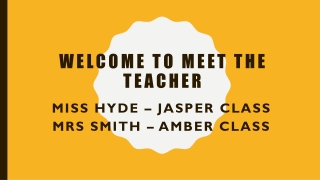 Welcome to meet the teacher