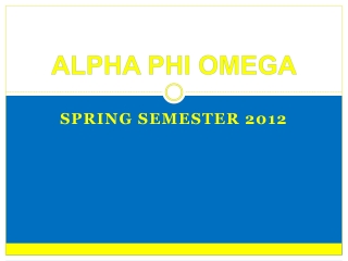 ALPHA PHI OMEGA