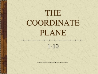 THE COORDINATE PLANE