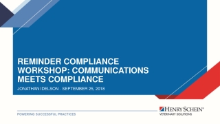 Reminder Compliance Workshop: Communications Meets Compliance