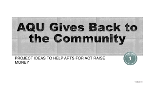 AQU Gives Back to the Community