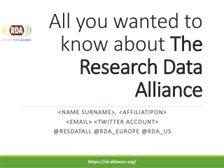 All you wanted to know about The Research Data Alliance