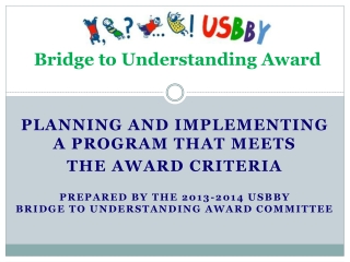 Bridge to Understanding Award