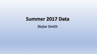 Summer 2017 Data