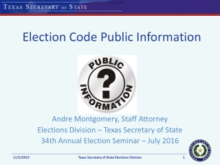 Election Code Public Information