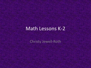 Math Lessons K-2