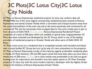 3C Plots,3C Lotus City,3C Lotus City Noida