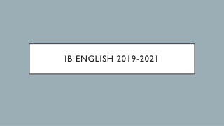 IB ENGLISH 2019-2021