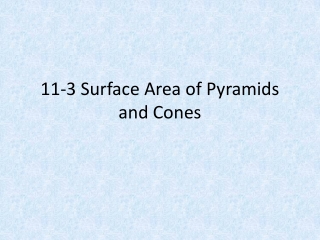 11-3 Surface Area of Pyramids and Cones