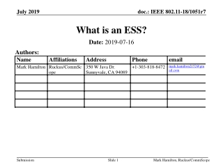 What is an ESS?