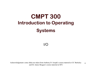 CMPT 300 Introduction to Operating Systems