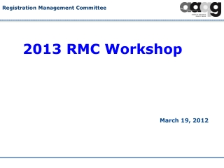 2013 RMC Workshop