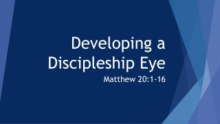 Developing a Discipleship Eye