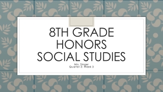 8th grade honors social studies