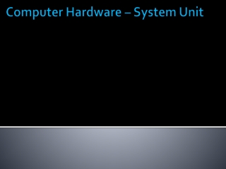 Computer Hardware – System Unit