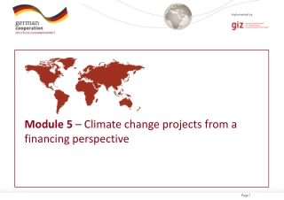 Module 5 – Climate change projects from a financing perspective