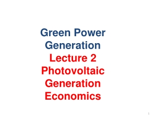 Green Power Generation