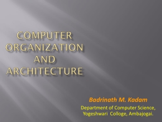 Computer Organization and Architecture