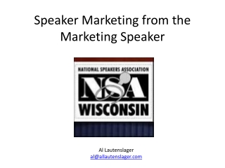 Speaker Marketing from the Marketing Speaker