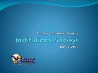 Los Angeles Harbor College Institutional Surveys May 23, 2016