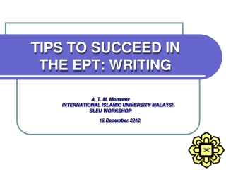 TIPS TO SUCCEED IN THE EPT: WRITING