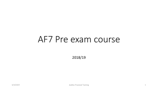 AF7 Pre exam course