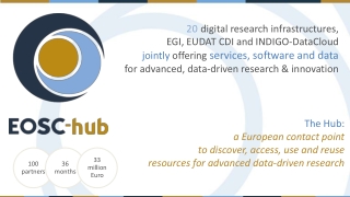 20 digital research infrastructures, EGI , EUDAT CDI and INDIGO- DataCloud