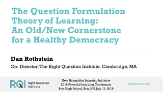 The Question Formulation Theory of Learning: An Old/New Cornerstone for a Healthy Democracy