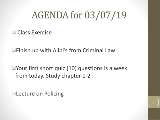 AGENDA for 03/07/19