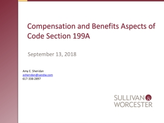 Compensation and Benefits Aspects of Code Section 199A