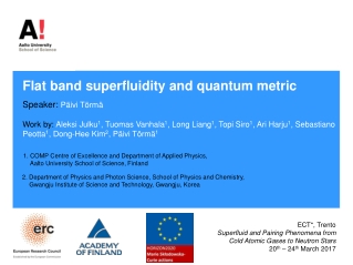 Flat band s uperfluidity and q uantum m etric