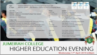 Higher Education Evening UCAS presentation