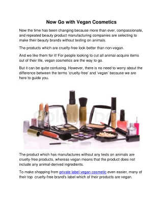 Now Go with Vegan Cosmetics