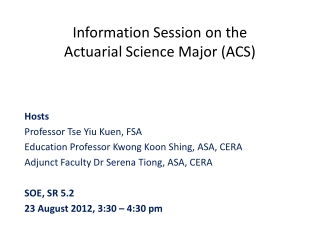 Information Session on the Actuarial Science Major (ACS)