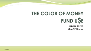 THE COLOR OF MONEY FUND U $ E