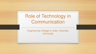 Role of Technology in Communication - Avantika University