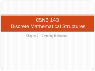 CSNB 143 Discrete Mathematical Structures