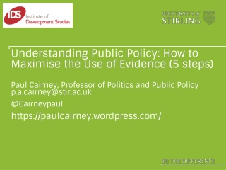 Understanding Public Policy: How to Maximise the Use of Evidence (5 steps)