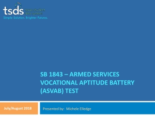 SB 1843 – Armed services vocational aptitude battery (Asvab) test