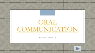 ORAL COMMUNICATION