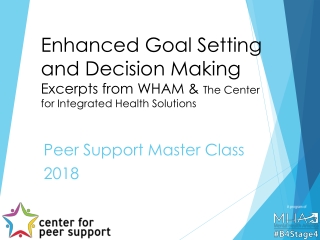 Peer Support Master Class 2018