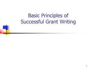 Basic Principles of Successful Grant Writing