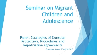 Seminar on Migrant Children and Adolescence