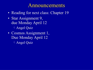 Announcements