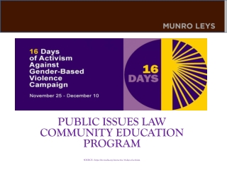 PUBLIC ISSUES LAW COMMUNITY EDUCATION PROGRAM