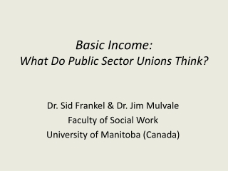 Basic Income: What Do Public Sector Unions Think?