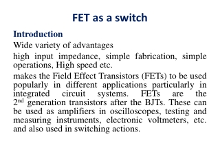 FET as a switch