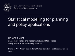 Statistical modelling for planning and policy applications