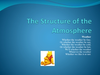 The Structure of the Atmosphere