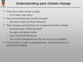 Understanding past climate change